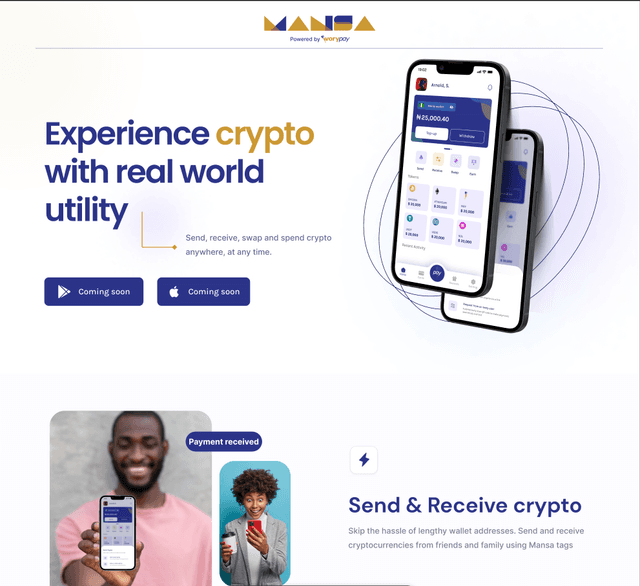 Mansa App Landing Page